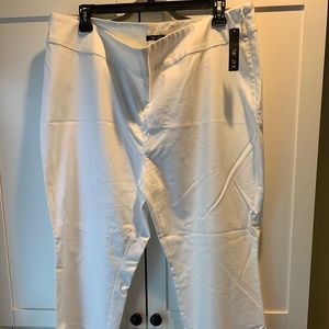 Straight White Pull On Pants